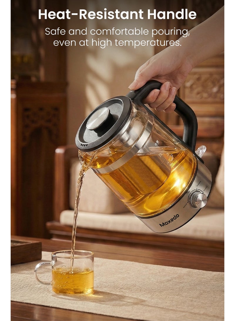 Moxedo Aeris Steam Tea Brewer Precision Steam Brewing 1.5L Capacity, BPA Free, 3 Control Modes, Smart Control Dial with Stainless Steel Tea Filter for Pure Tea Flavor - Image 5